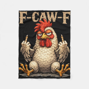 F-caw-f Lustiger schwarzer Hahn Gothic Fcawf Huhn  Fleecedecke