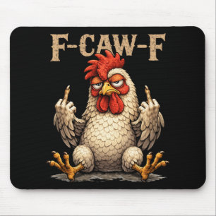 F-caw-f Lustiger schwarzer Hahn Gothic Fcawf Huhn Mousepad