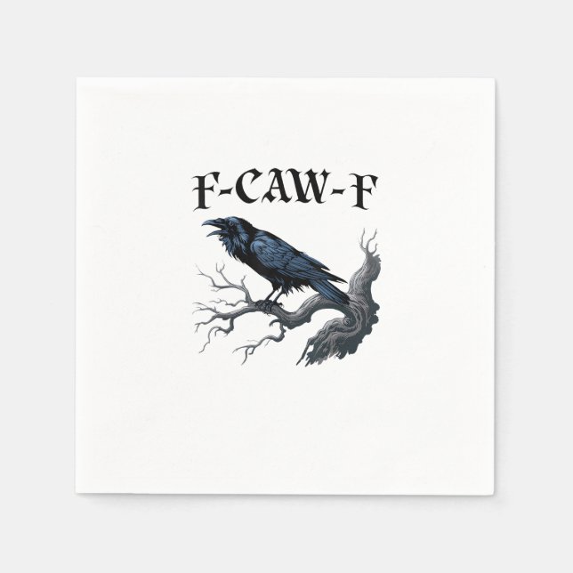 F-Caw-F Lustiger Vogel Krähe Serviette (Vorderseite)