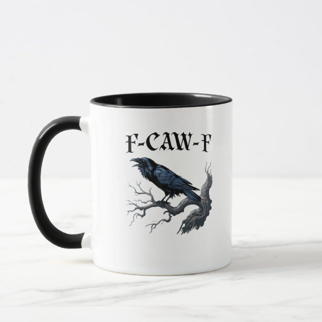 F-Caw-F Lustiger Vogel Krähe Tasse (Links)