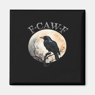 F Caw F Lustiger Vogel Mond Minimaler Sauberer Sti Magnet