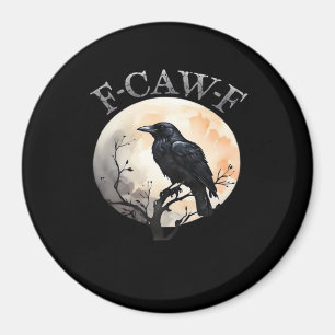 F Caw F Lustiger Vogel Mond Minimaler Sauberer Sti Magnet