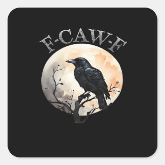 F Caw F Lustiger Vogel Mond Minimaler Sauberer Sti Quadratischer Aufkleber