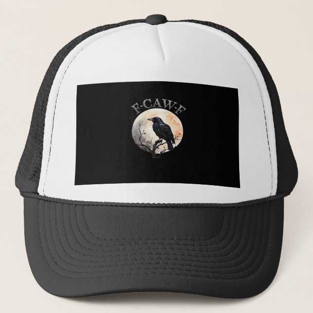 F Caw F Lustiger Vogel Mond Minimaler Sauberer Sti Truckerkappe (Vorderseite)