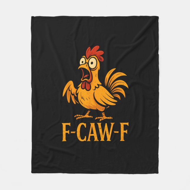 F-Caw-F Lustiges Huhn Humor Huhn Meme Huhn L Fleecedecke (Vorderseite)