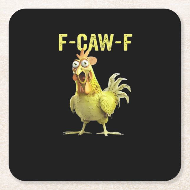 F-Caw-F Lustiges Huhn Klassisch Kreative Freizeitk Rechteckiger Pappuntersetzer (Vorderseite)