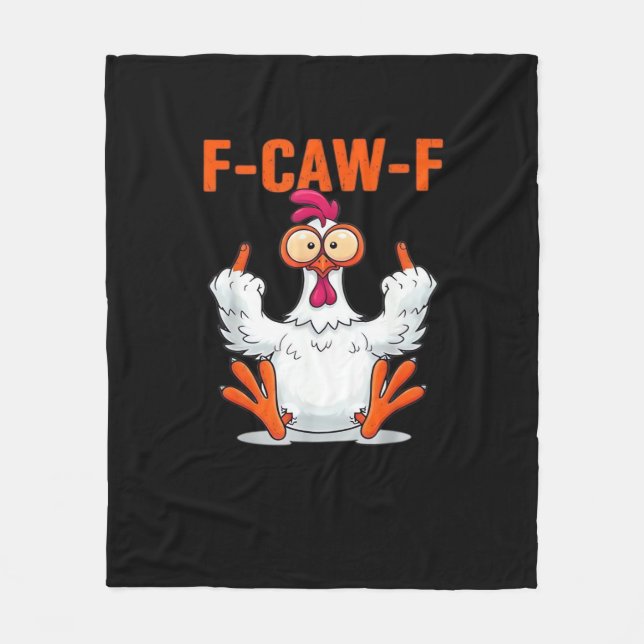 F-Caw-F Lustiges Huhn Klassisch Minimal Sauber Fleecedecke (Vorderseite)