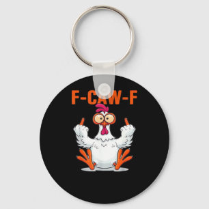 F-Caw-F Lustiges Huhn Klassisch Minimal Sauber Schlüsselanhänger