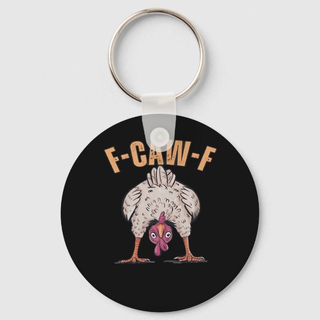 F-Caw-F Lustiges Huhn Klassisch Retro Cool Schlüsselanhänger (Vorderseite)
