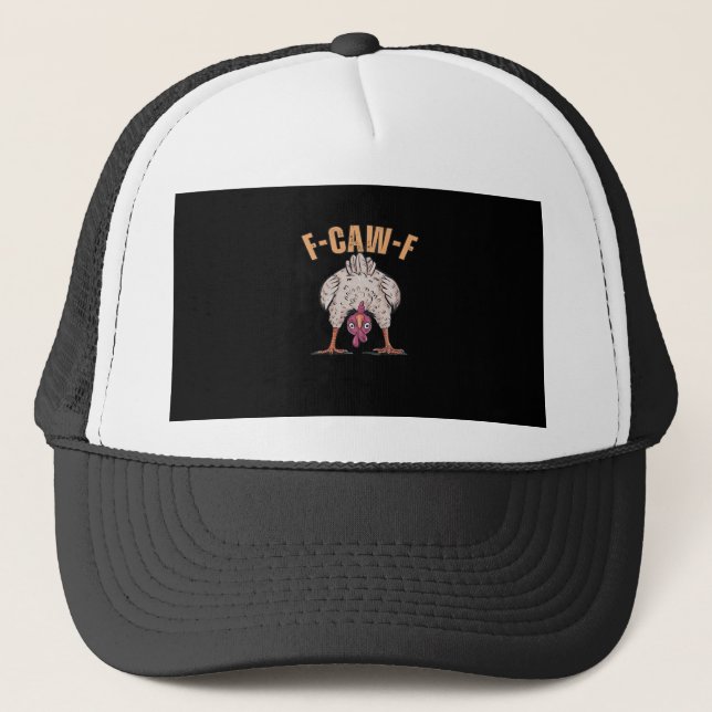 F-Caw-F Lustiges Huhn Klassisch Retro Cool Truckerkappe (Vorderseite)