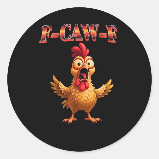 F-Caw-F Lustiges Huhn Klassisches Ästhetisches Des Runder Aufkleber (Vorderseite)