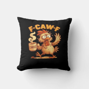 F-Caw-F Lustiges Huhn Klassisches Retro-Grafik Kissen