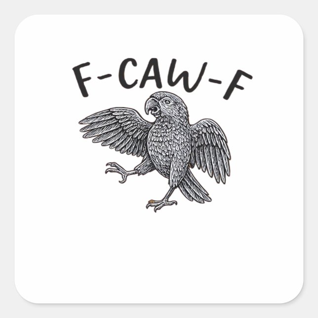 F Caw F Minimal Clean Design Quadratischer Aufkleber (Vorderseite)