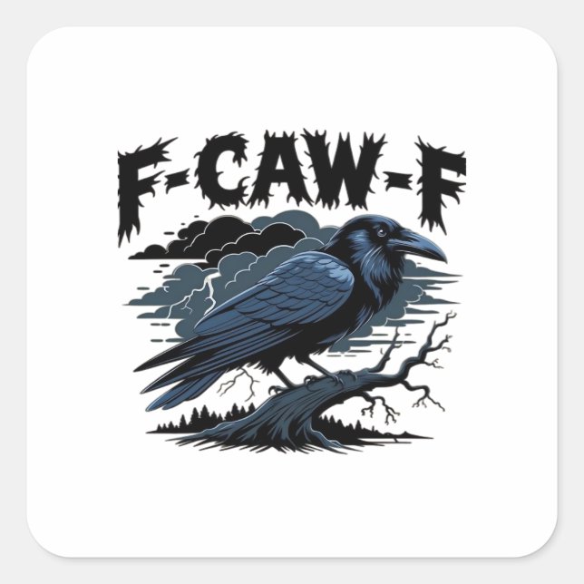 F-Caw-F Minimal Clean Design Quadratischer Aufkleber (Vorderseite)