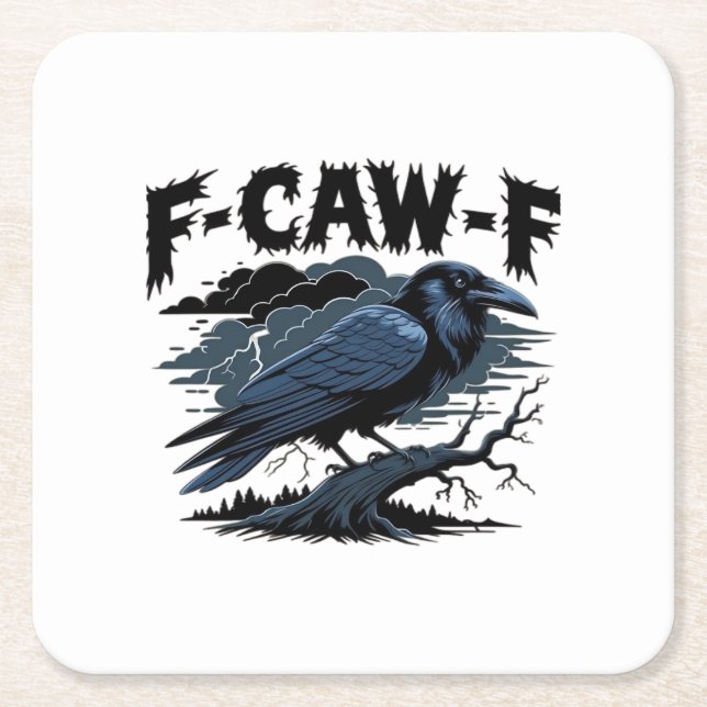F-Caw-F Minimal Clean Design Rechteckiger Pappuntersetzer (Vorderseite)