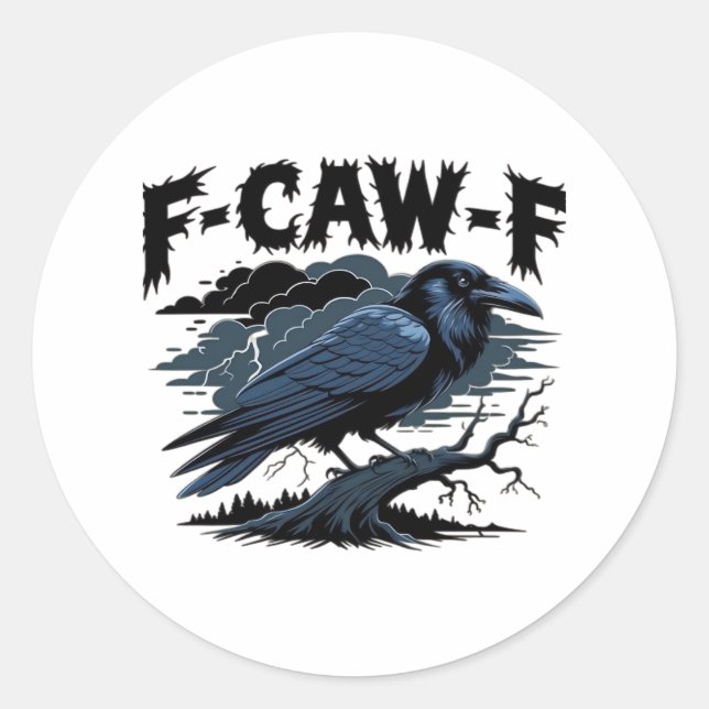 F-Caw-F Minimal Clean Design Runder Aufkleber (Vorderseite)