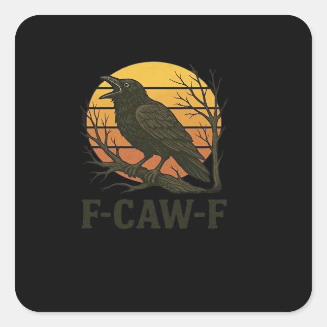 F-Caw-F Minimal Clean Quadratischer Aufkleber (Vorderseite)