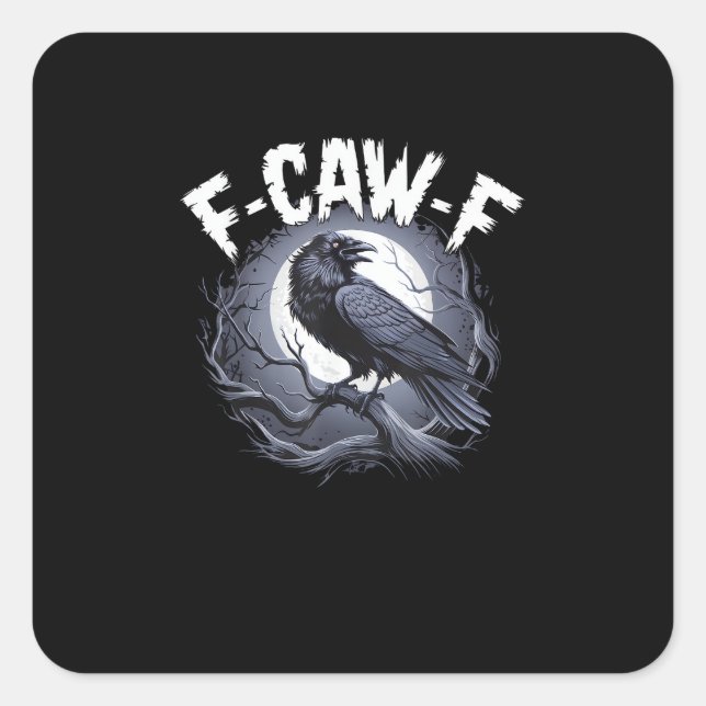 F-Caw-F Minimal Clean Quadratischer Aufkleber (Vorderseite)
