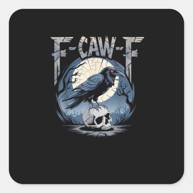 F-Caw-F Minimal Clean Quadratischer Aufkleber (Vorderseite)