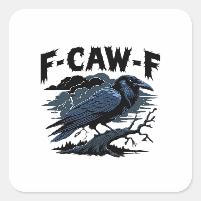 F-Caw-F Minimal Clean Quadratischer Aufkleber (Vorderseite)