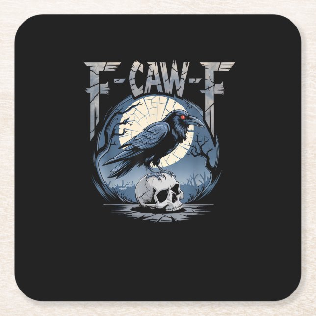 F-Caw-F Minimal Clean Rechteckiger Pappuntersetzer (Vorderseite)