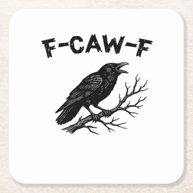 F-Caw-F Minimal Clean Rechteckiger Pappuntersetzer (Vorderseite)