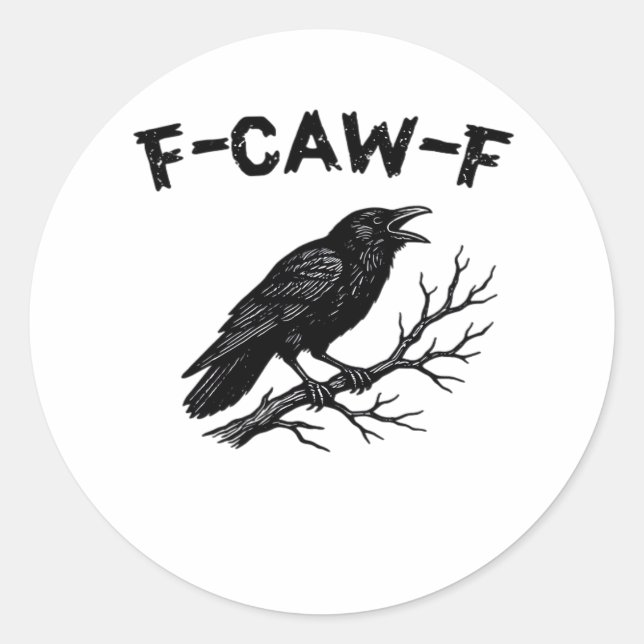 F-Caw-F Minimal Clean Runder Aufkleber (Vorderseite)