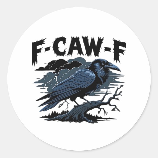 F-Caw-F Minimal Clean Runder Aufkleber (Vorderseite)