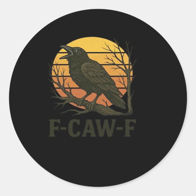 F-Caw-F Minimal Clean Runder Aufkleber (Vorderseite)