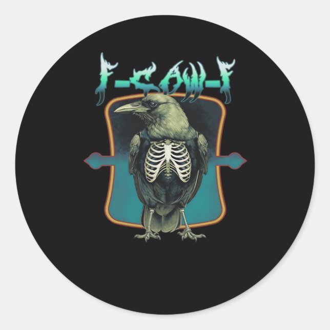 F-Caw-F Minimal Design Runder Aufkleber (Vorderseite)