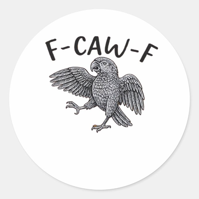 F Caw F Minimalistisches sauberes Design Runder Aufkleber (Vorderseite)