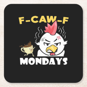 F-Caw-F Montags Klassisch Minimal Sauber Rechteckiger Pappuntersetzer