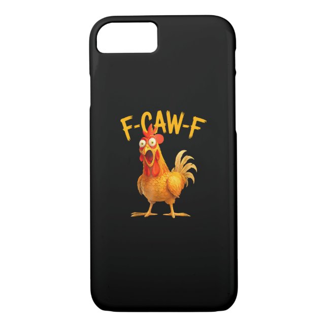 F-Caw-F Pun Funny Chicken Rooster Cawing Grunge Case-Mate iPhone Hülle (Rückseite)
