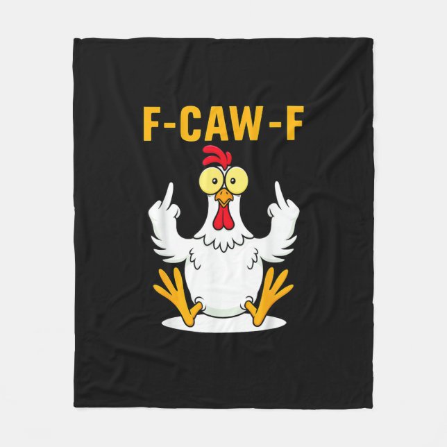 F-Caw-F Quote Rooster Meme Fleecedecke (Vorderseite)