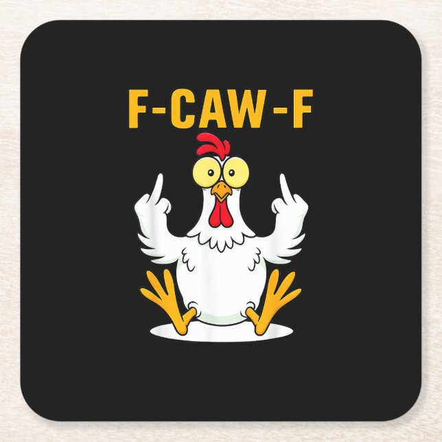 F-Caw-F Quote Rooster Meme Rechteckiger Pappuntersetzer (Vorderseite)