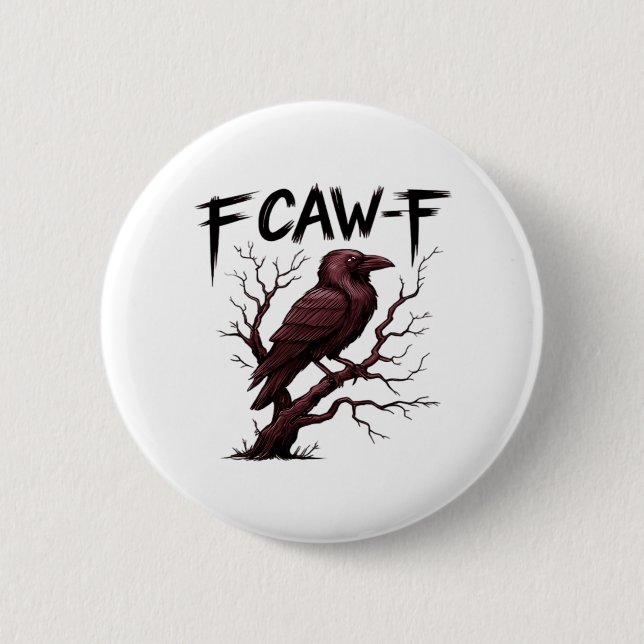 F-Caw-F Raven Classic Button (Vorderseite)