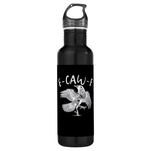 F-Caw-F Raven Retro Classic Edelstahlflasche (Vorderseite)