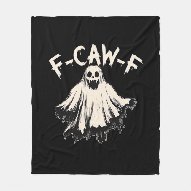F Caw F Raven Retro Classic Style Fleecedecke (Vorderseite)