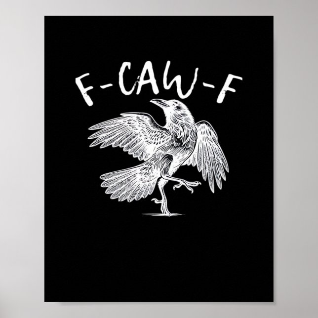 F-Caw-F Raven Vintage Graphic Poster (Vorne)