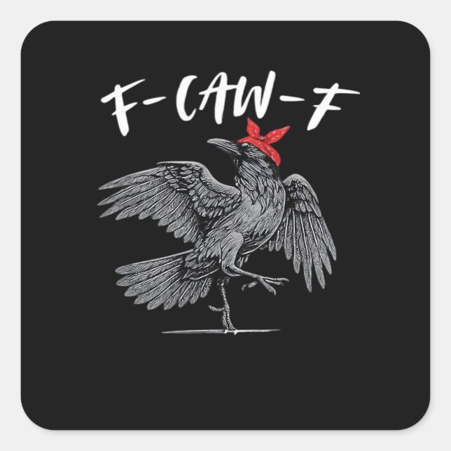 F-Caw-F Retro Classic Quadratischer Aufkleber (Vorderseite)