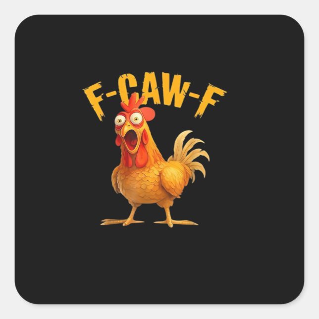 F-Caw-F Retro Classic Quadratischer Aufkleber (Vorderseite)