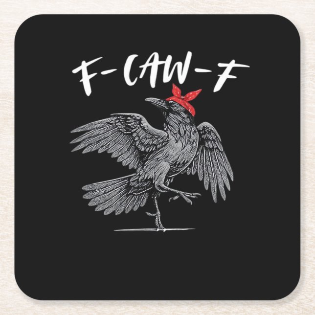 F-Caw-F Retro Classic Rechteckiger Pappuntersetzer (Vorderseite)