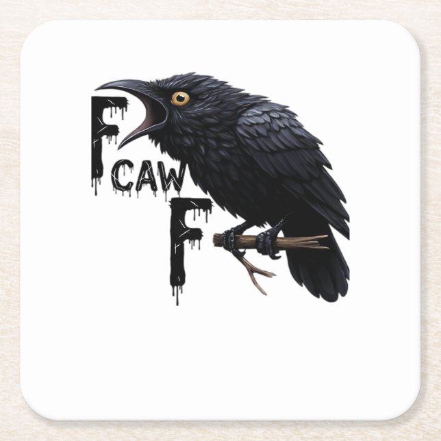 F Caw F Retro Classic Rechteckiger Pappuntersetzer (Vorderseite)