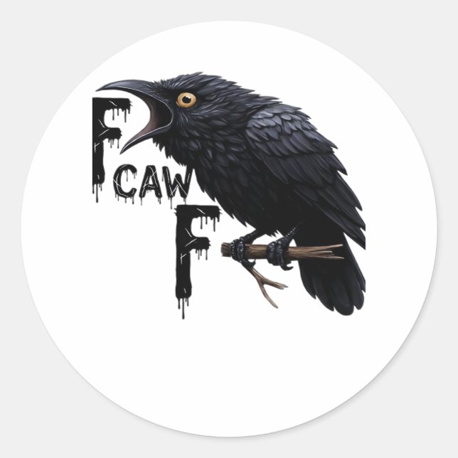 F Caw F Retro Classic Runder Aufkleber (Vorderseite)