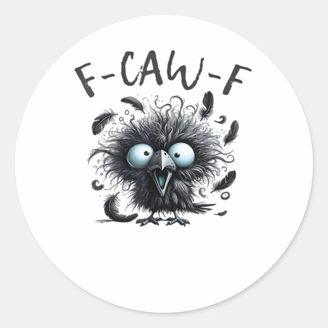 F Caw F Retro Classic Style Runder Aufkleber (Vorderseite)