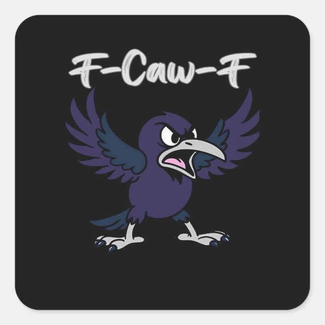 F-Caw-F Retro Graphic Quadratischer Aufkleber (Vorderseite)