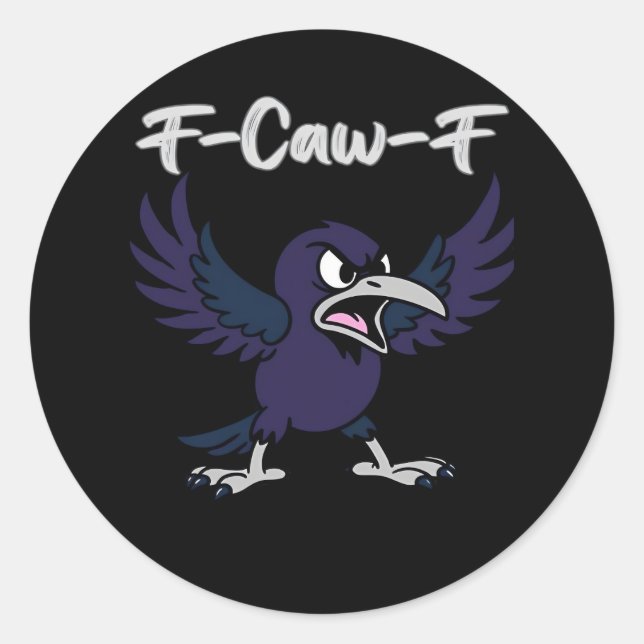 F-Caw-F Retro Graphic Runder Aufkleber (Vorderseite)
