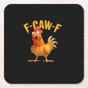 F-Caw-F Retro Klassiker Rechteckiger Pappuntersetzer