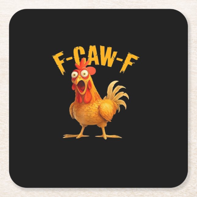 F-Caw-F Retro Klassiker Rechteckiger Pappuntersetzer (Vorderseite)