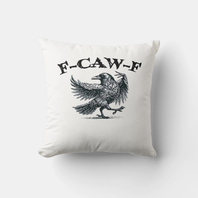 F-Caw-F Retro Style Kissen (Vorderseite)